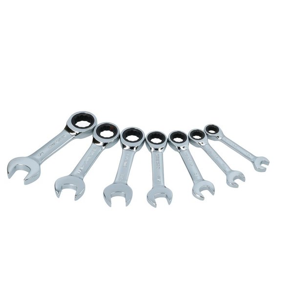 Surtek Short combination wrench set with ratchet, inches 100576